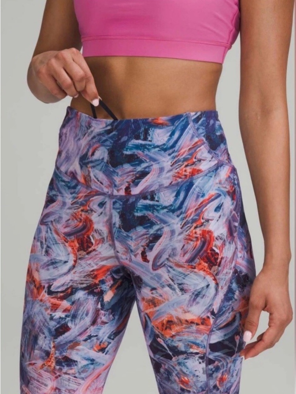 Lululemon Base Pace HR Crop Camo Magenta Purple Multi 25” Size 6 Leggings